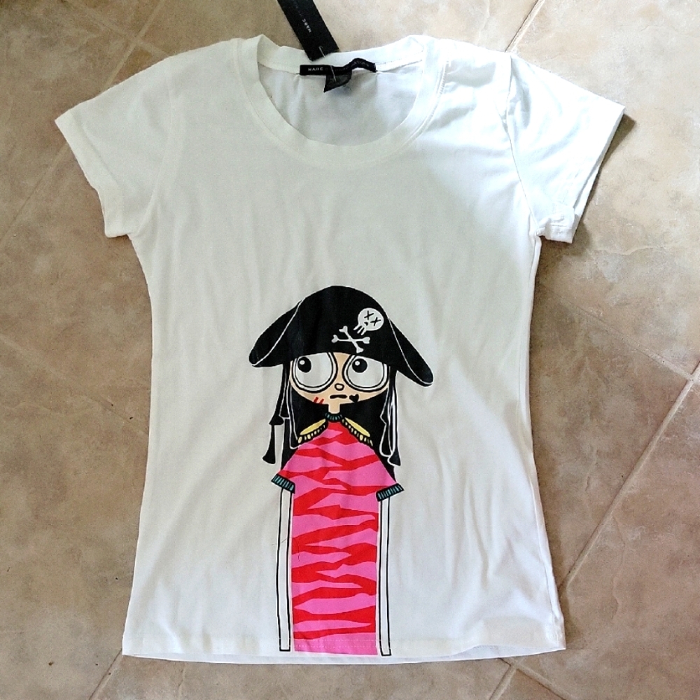 Marc By Marc Jacobs White and Pink Pirate Kids T-Shirt I